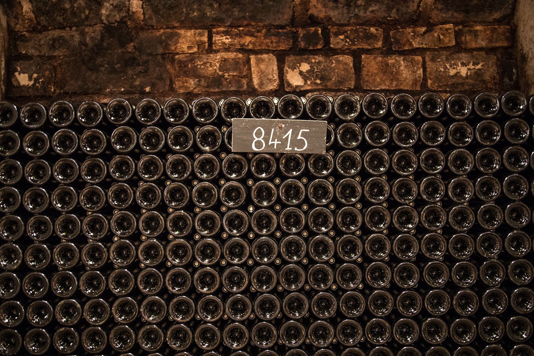Bottle Rack in a Burgundy Cellar