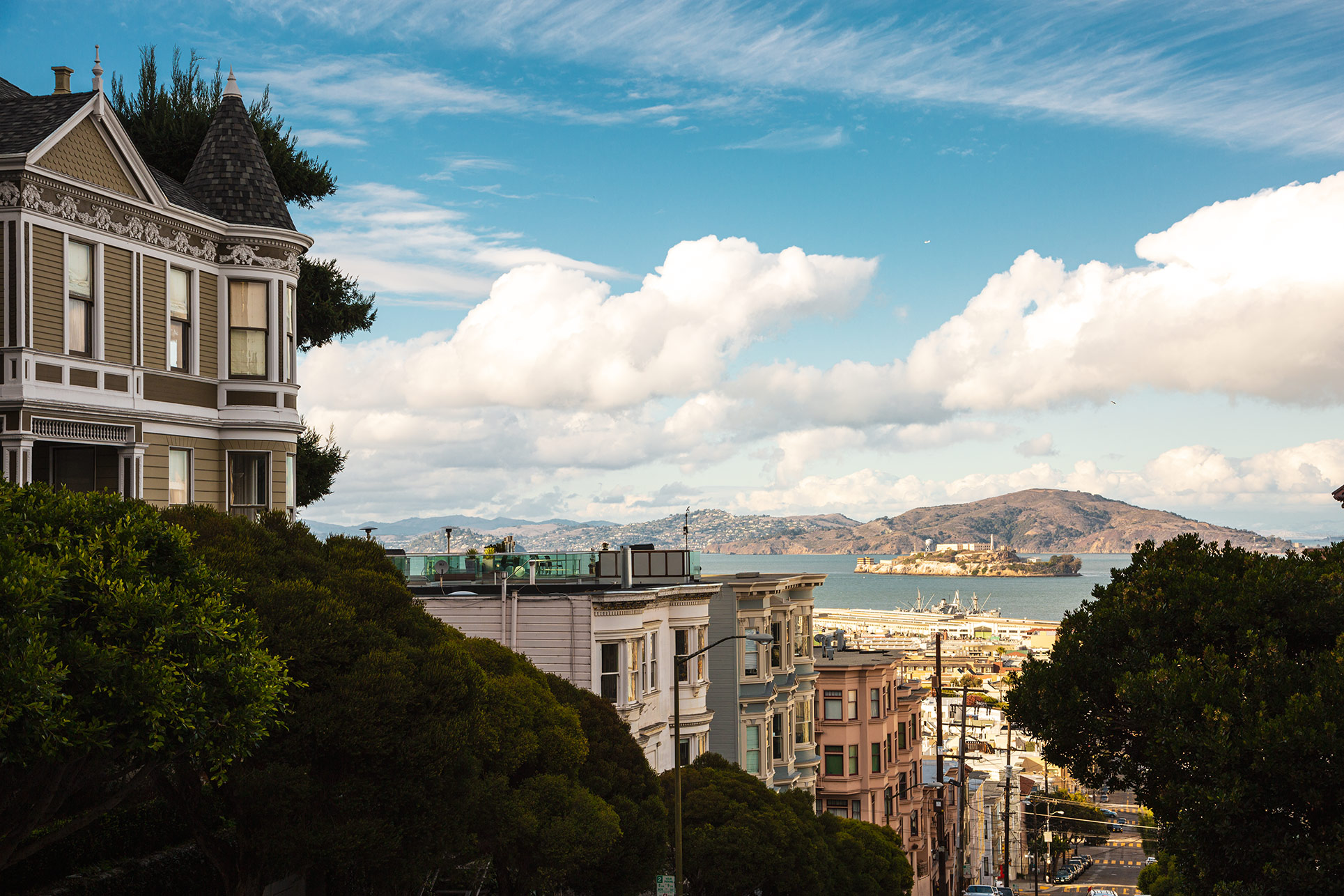 Nob Hill view of Alcatraz